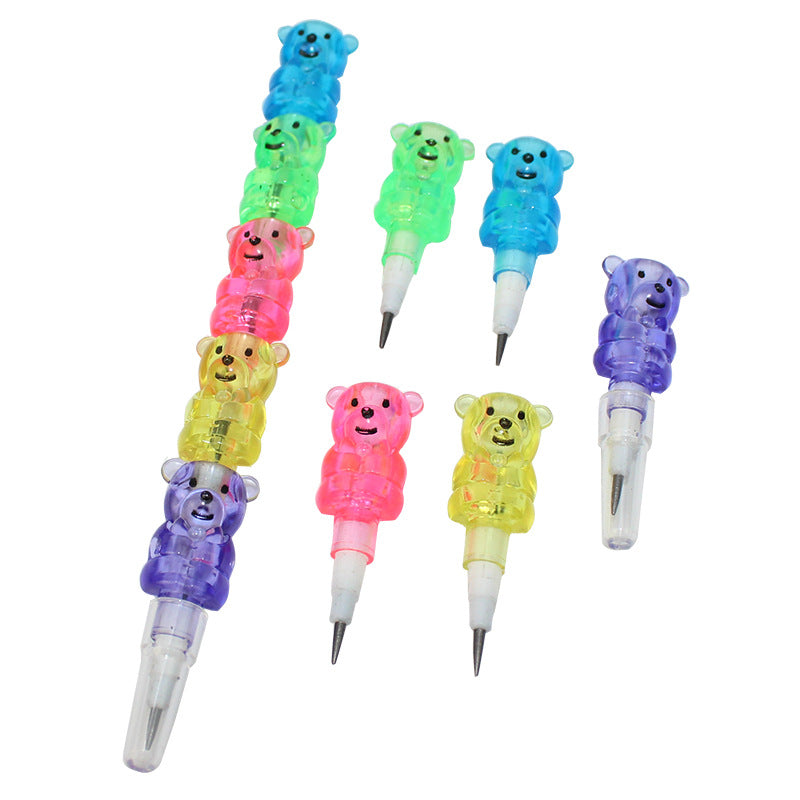 Wholesale 5 Sections Animal Shaped Plastic Building Blocks Pencils