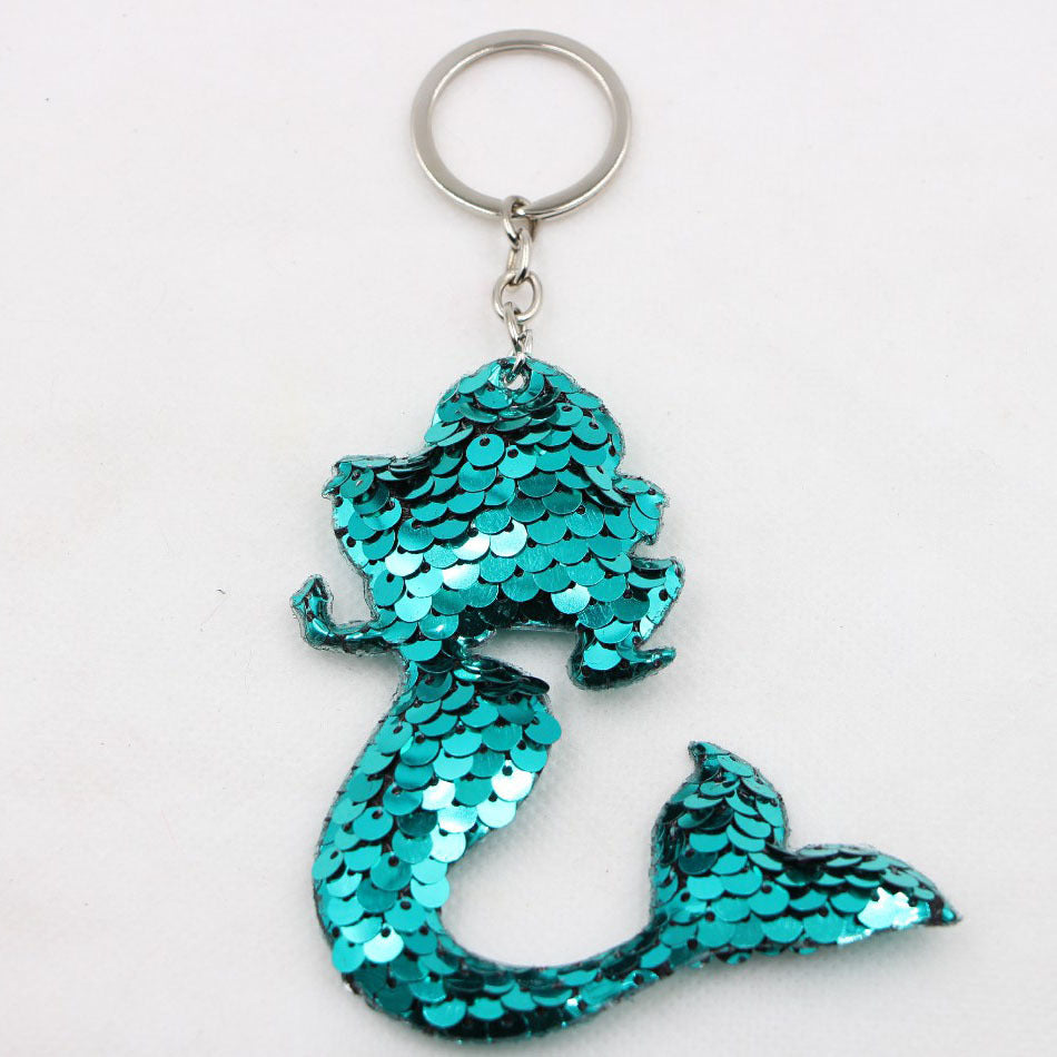 Wholesale Mermaid Tail Double Sided Sequin Keychain Pendant Fashion Accessory For Resale