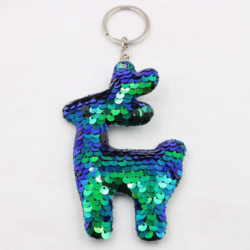 Wholesale Pink Sequin Giraffe Keychain Cute Bag Charm Christmas Pendant For Girls