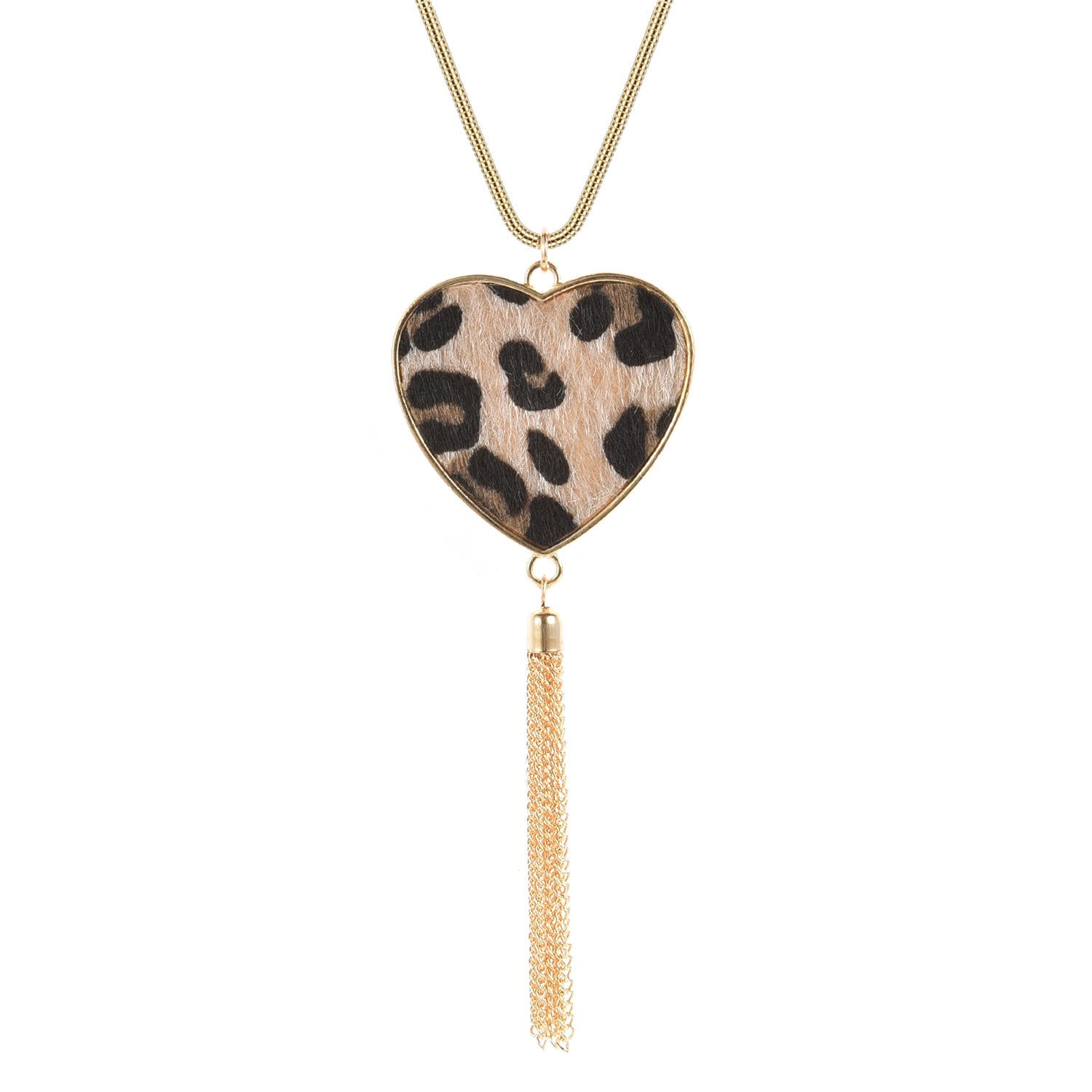 Wholesale Leopard Heart Pendant Necklaces