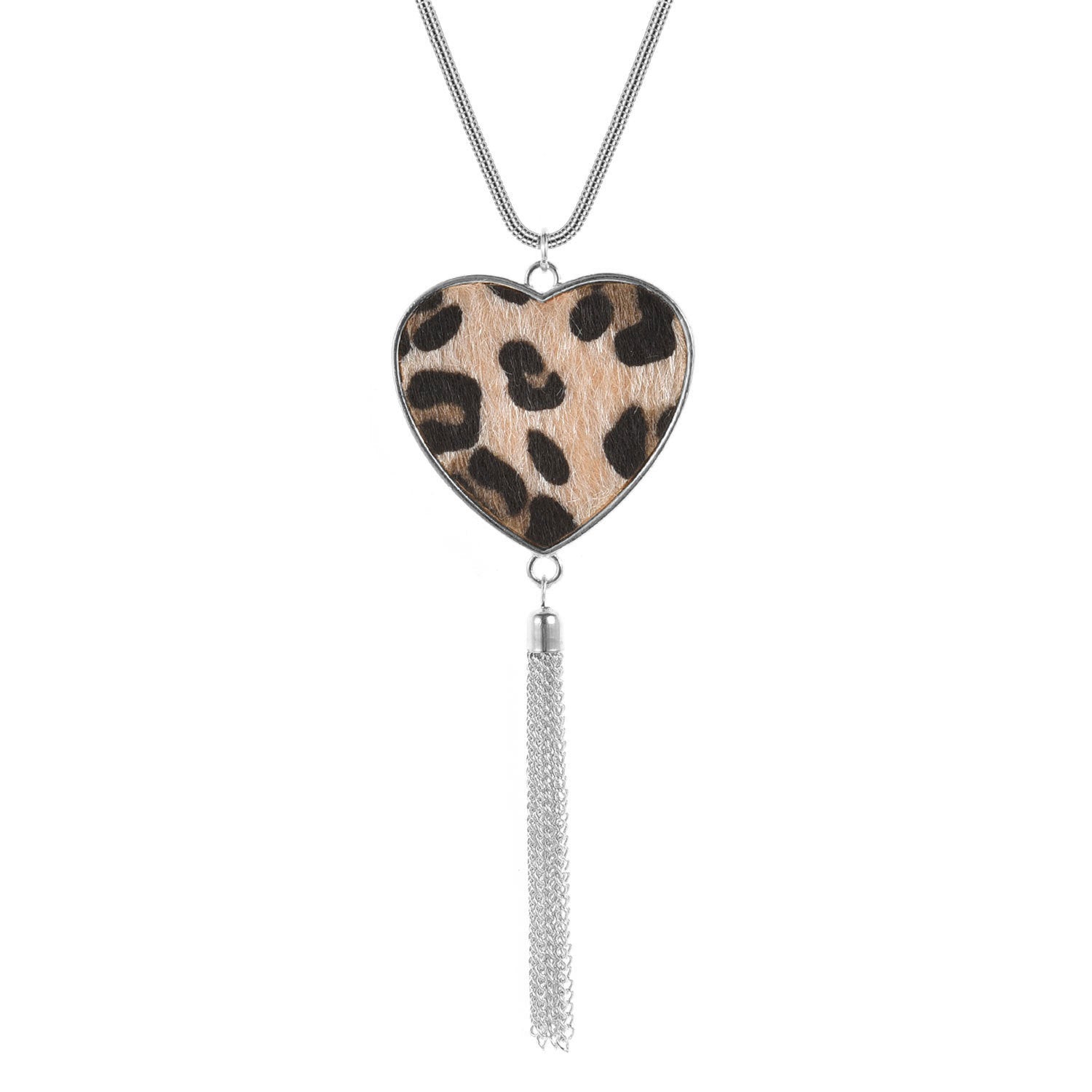 Wholesale Leopard Heart Pendant Necklaces
