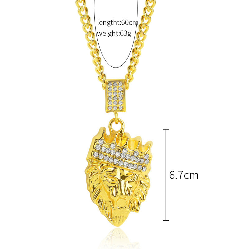 Wholesale Punk Men Hip Hop Full Diamond Necklace