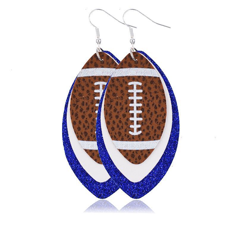 Wholesale Three Layer Rugby Earrings