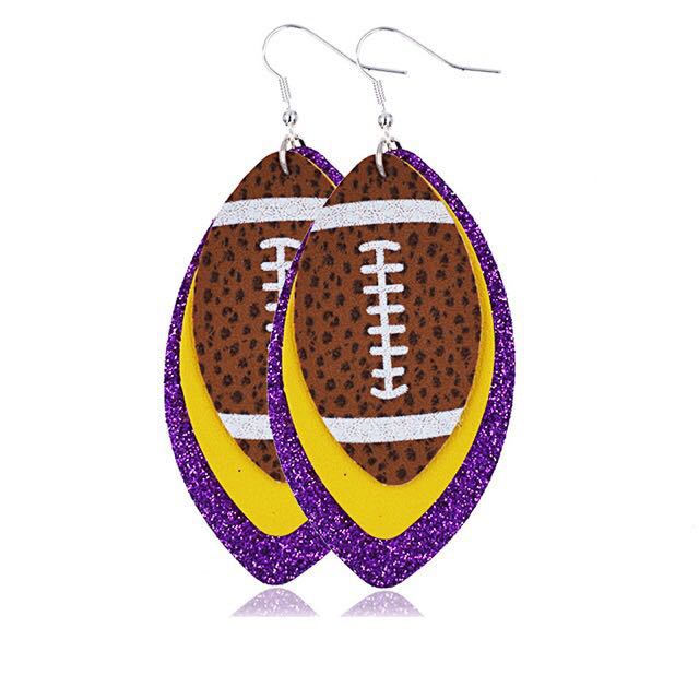 Wholesale Three Layer Rugby Earrings