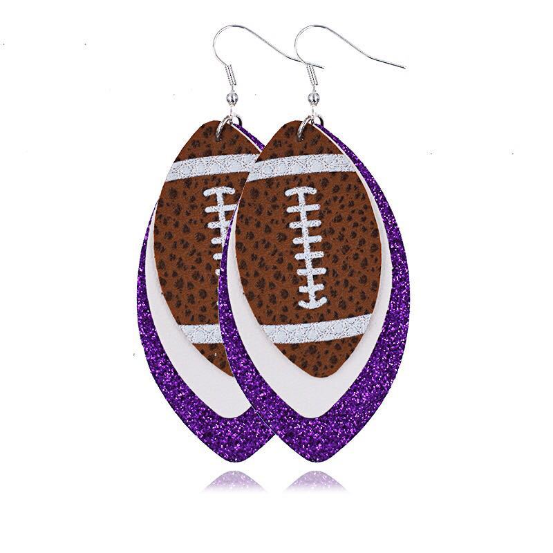 Wholesale Three Layer Rugby Earrings
