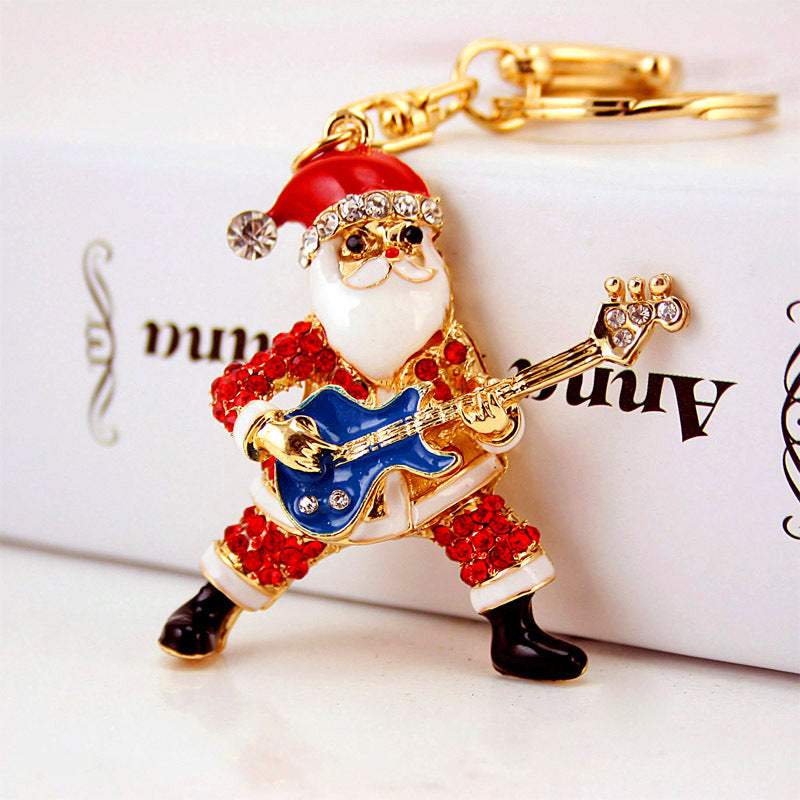 Wholesale Diamond Inlaid Christmas Alloy Keychains