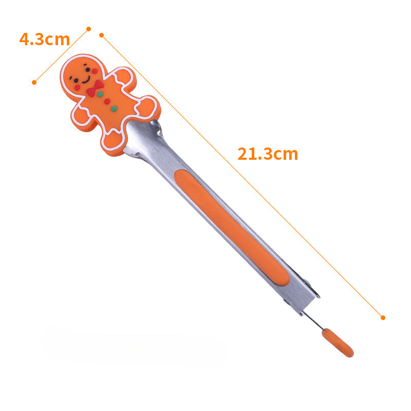 Wholesale Christmas Stainless Steel Food Tongs