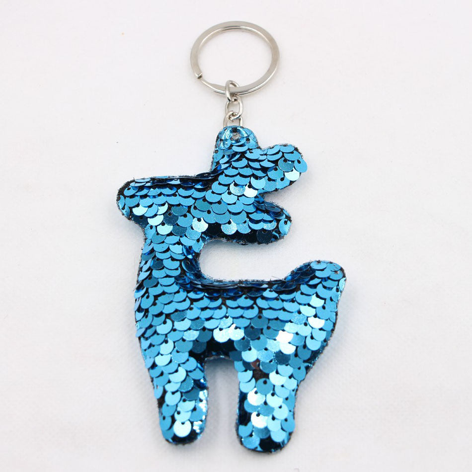 Wholesale Pink Sequin Giraffe Keychain Cute Bag Charm Christmas Pendant For Girls