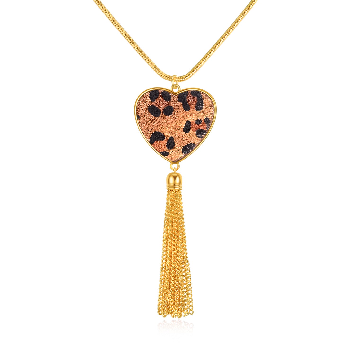 Wholesale Leopard Heart Pendant Necklaces