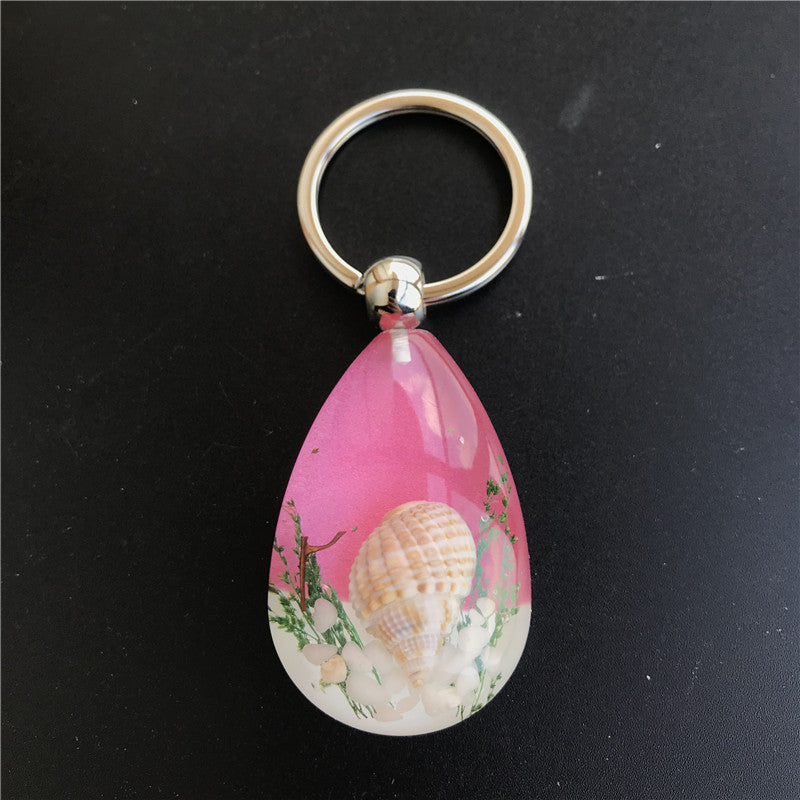 Wholesale Epoxy Resin Conch and Starfish Keychain