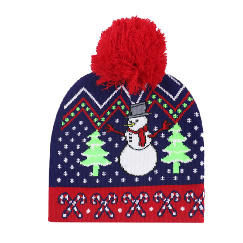 Wholesale Christmas Warm Ball Pullover Knitted Jacquard Hat