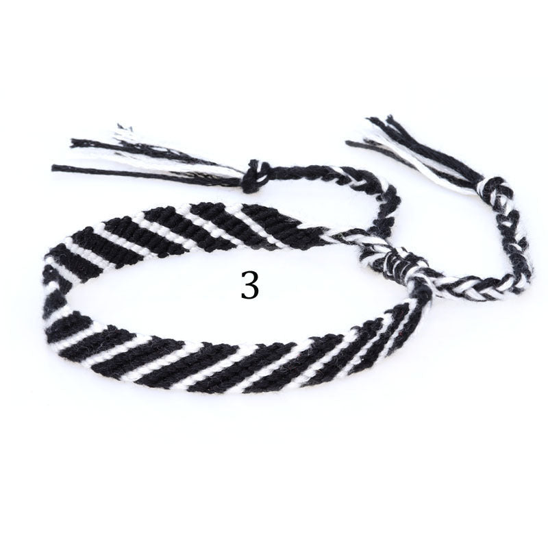 Brazalete trenzado de algodón de cuerda biselada de borde biselado al por mayor