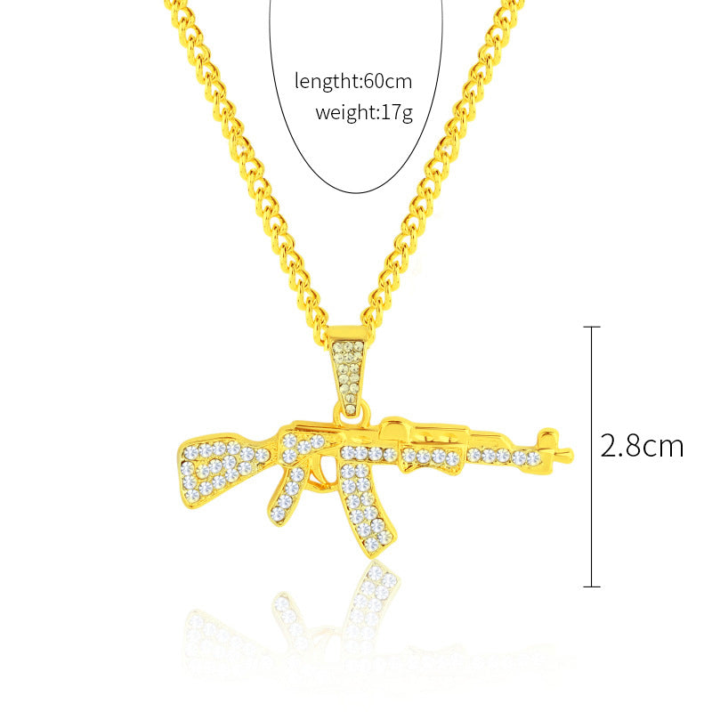 Wholesale Punk Men Hip Hop Full Diamond Necklace