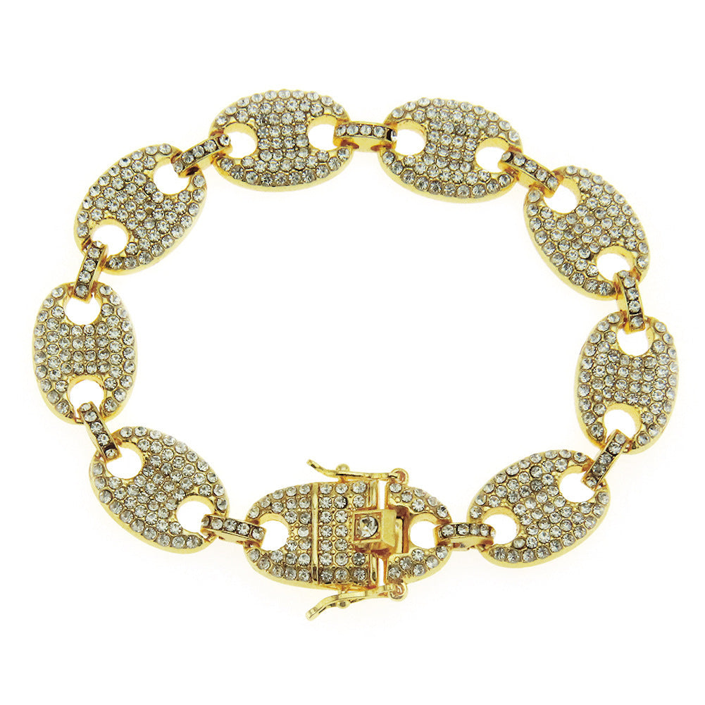 Wholesale Color Diamond Pig Nose Alloy Bracelet