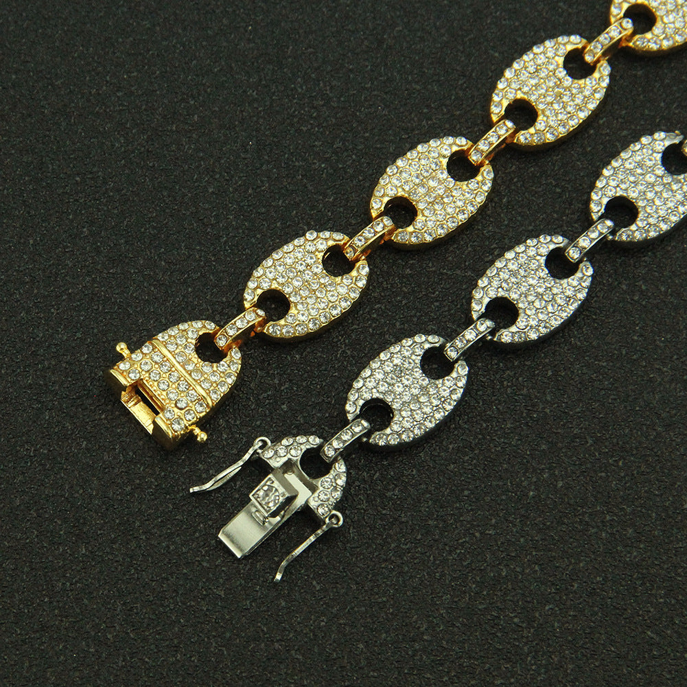 Wholesale Color Diamond Pig Nose Alloy Bracelet