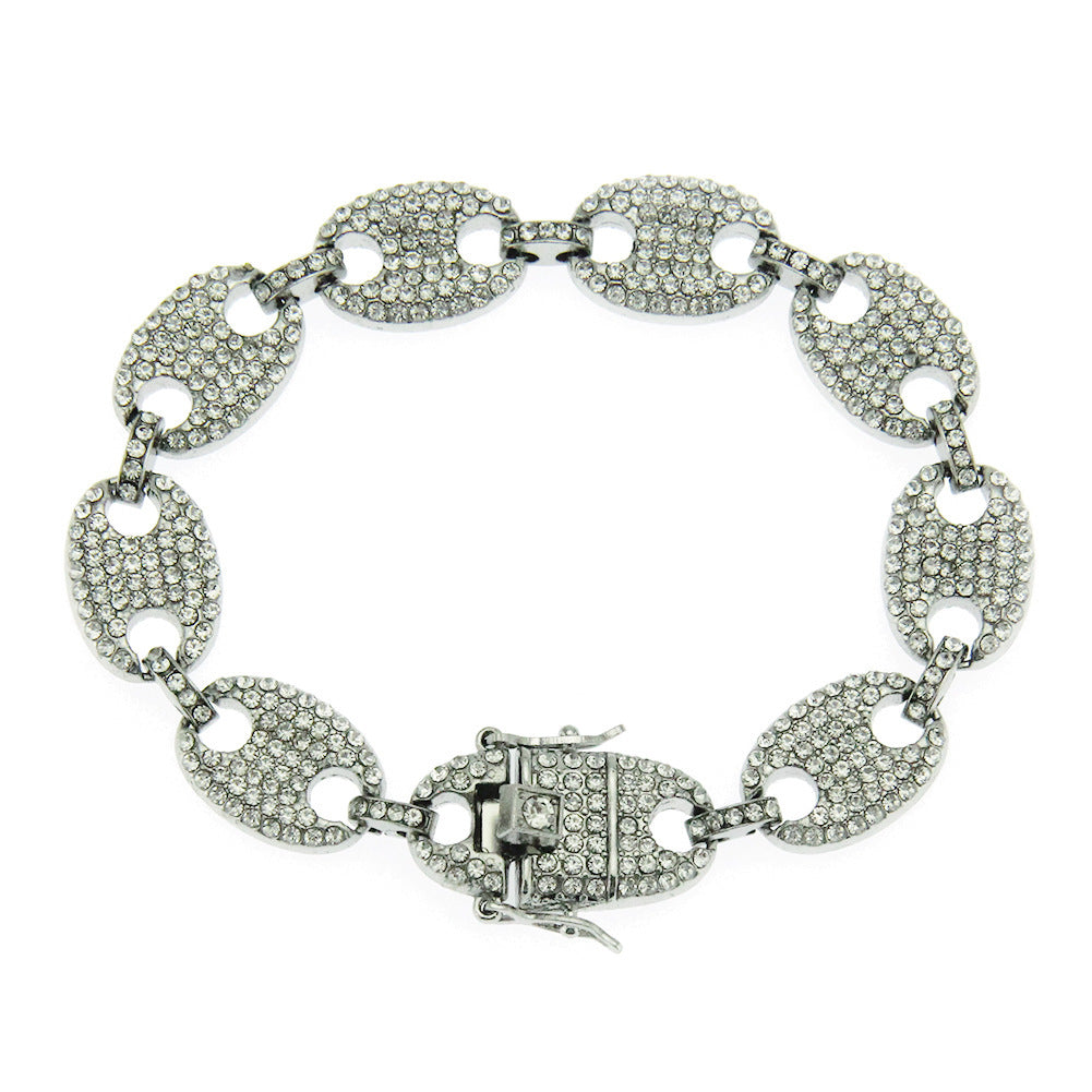 Wholesale Color Diamond Pig Nose Alloy Bracelet
