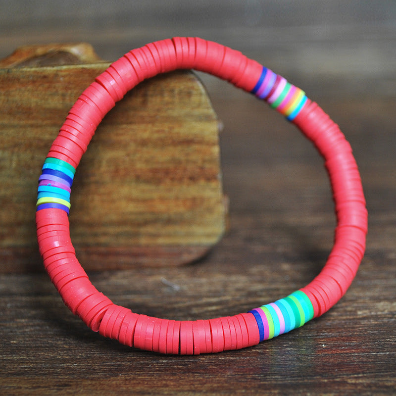 Wholesale Colorful Soft Pottery Elastic Cord Bracelet