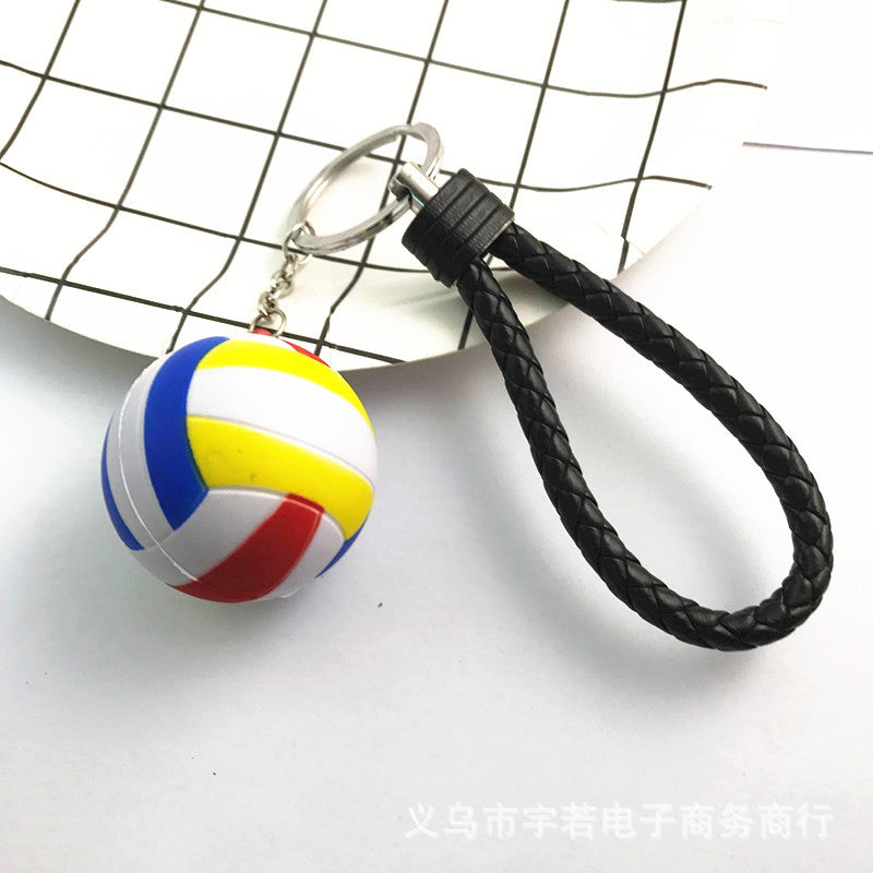 Wholesale Simulation Volleyball Keychain PU Leather Rope