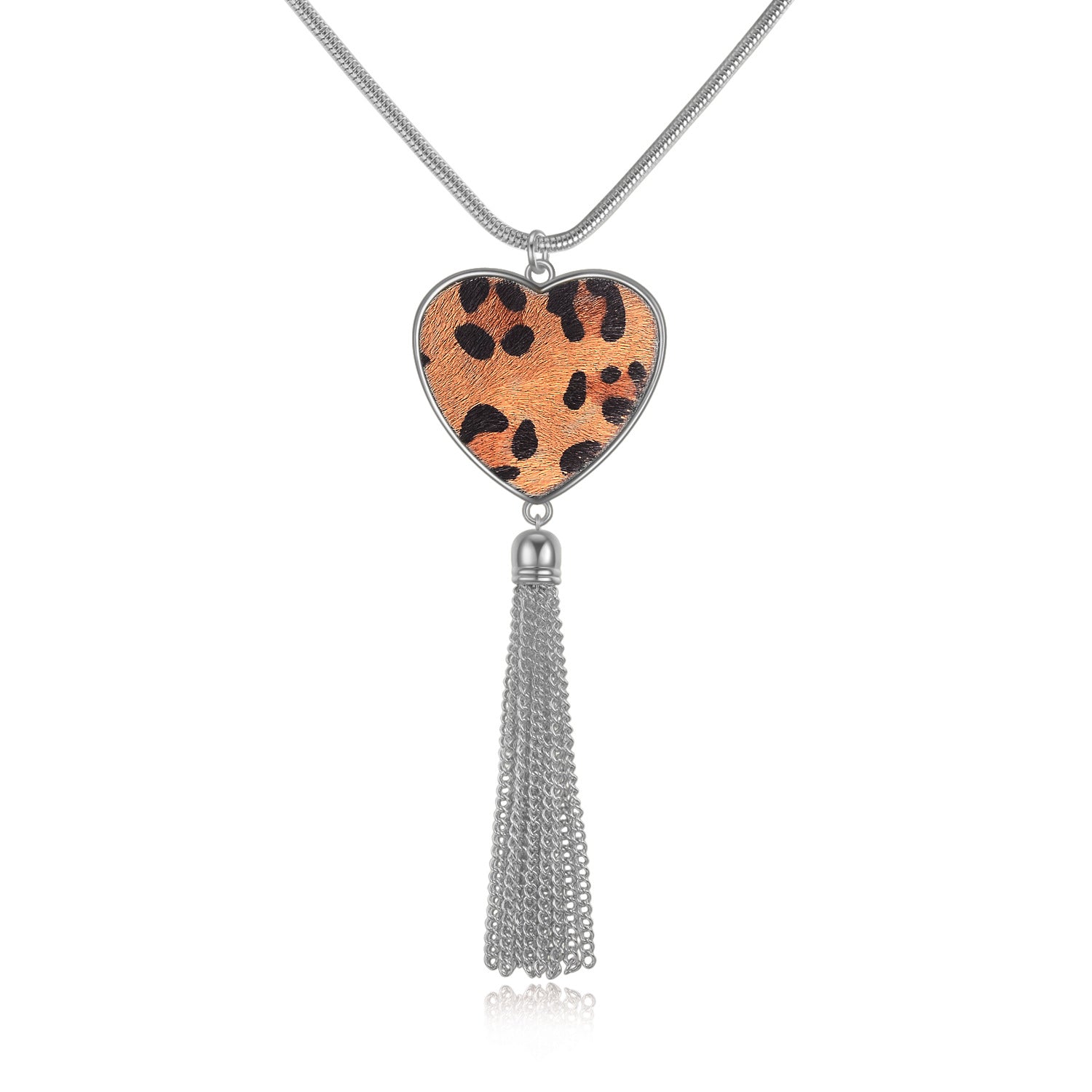 Wholesale Leopard Heart Pendant Necklaces