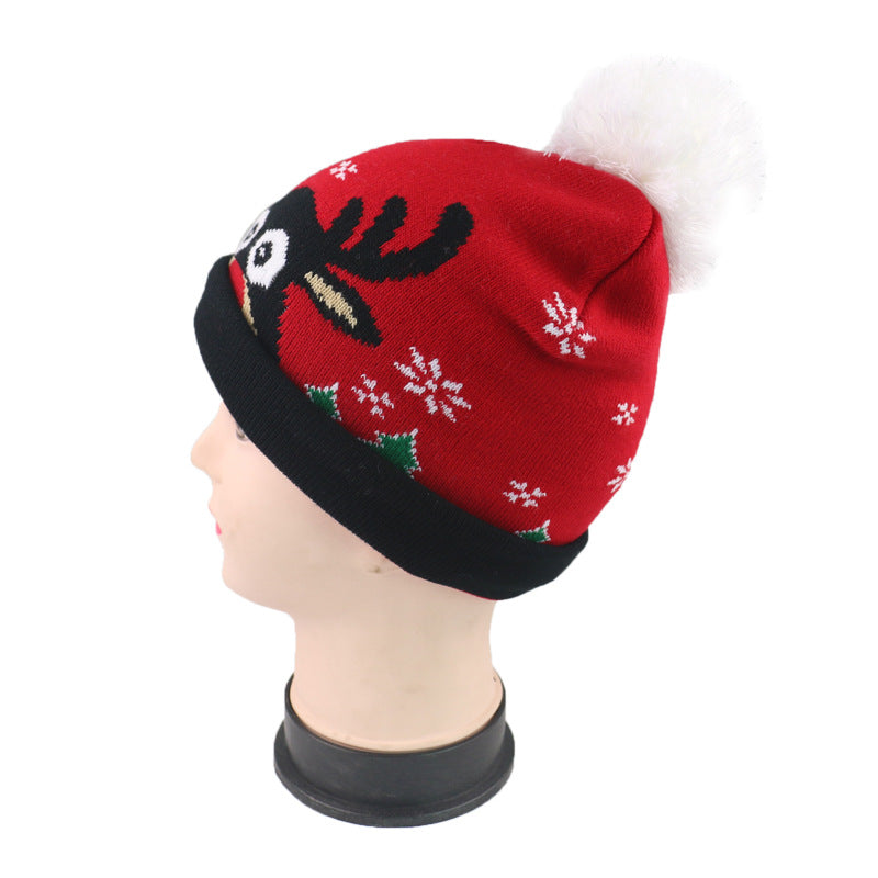 Wholesale Christmas Warm Ball Pullover Knitted Jacquard Hat