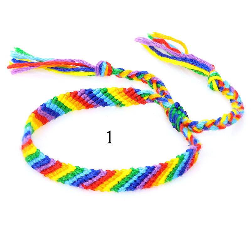 Brazalete trenzado de algodón de cuerda biselada de borde biselado al por mayor