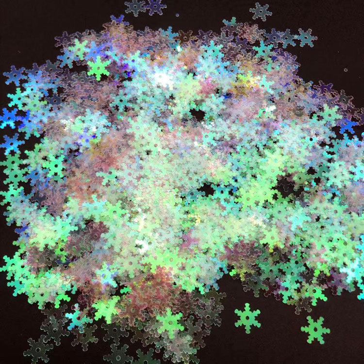 Wholesale 7mm Colorful White Snowflake Sparkle Christmas Porcelain White Snowflake Sparkle