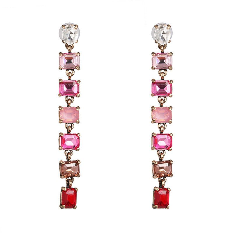 Wholesale Colored Crystal Alloy Earrings