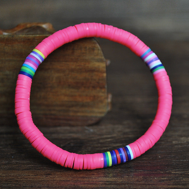 Wholesale Colorful Soft Pottery Elastic Cord Bracelet