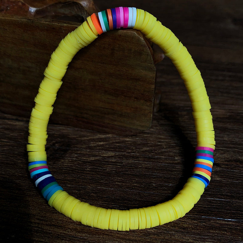 Wholesale Colorful Soft Pottery Elastic Cord Bracelet