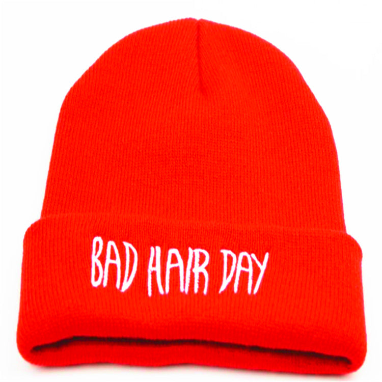 Wholesale Letter Embroidery Fruit Color Sports Pullover Autumn and Winter Knitted Wool Hat