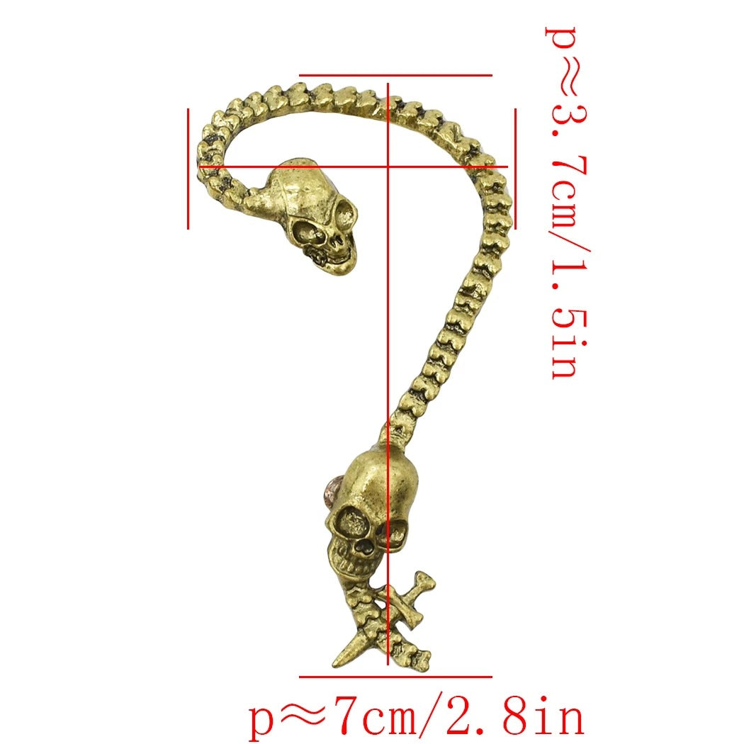 Wholesale Exaggerated Snake-shaped Skull Sword Alloy Ear Hooks