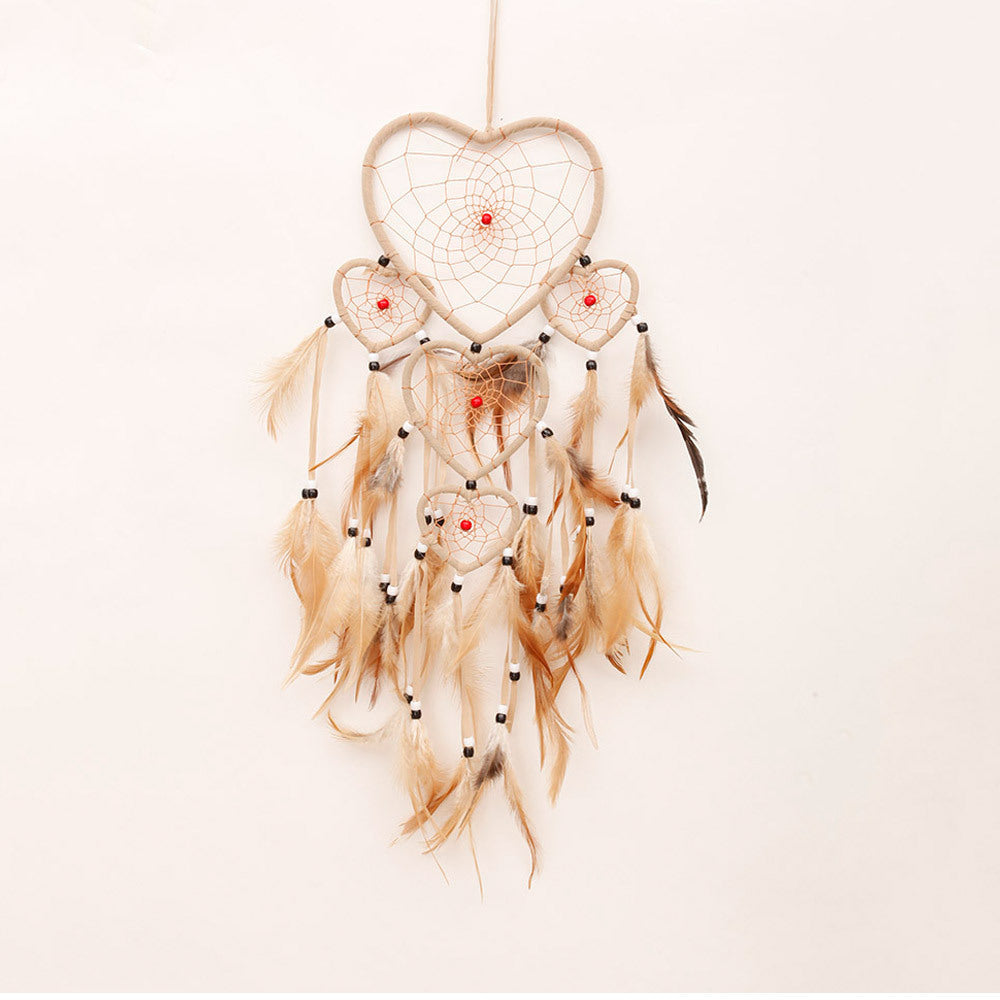 Wholesale Heart Five Rings House Decoration Indian Original Style Dream Catcher