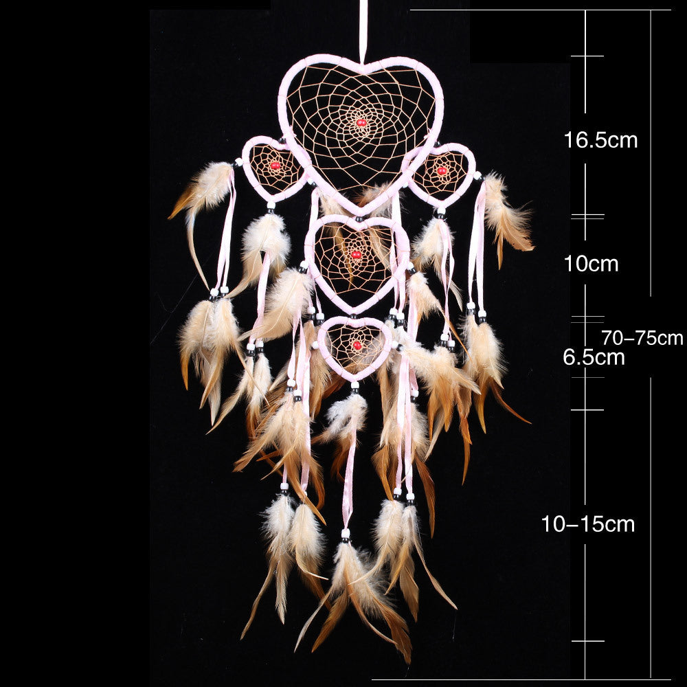 Wholesale Heart Five Rings House Decoration Indian Original Style Dream Catcher