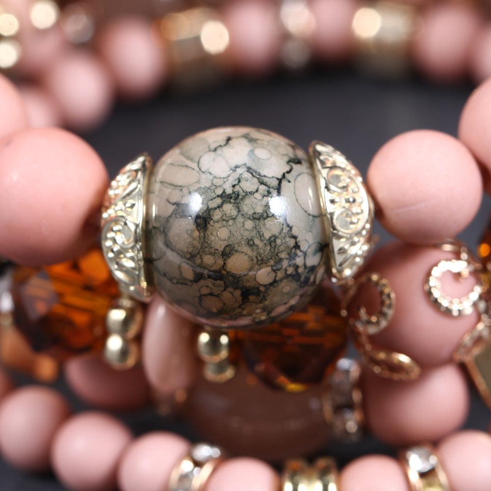 Wholesale Bohemian Ocean Style Candy Color Beaded Bracelet Set