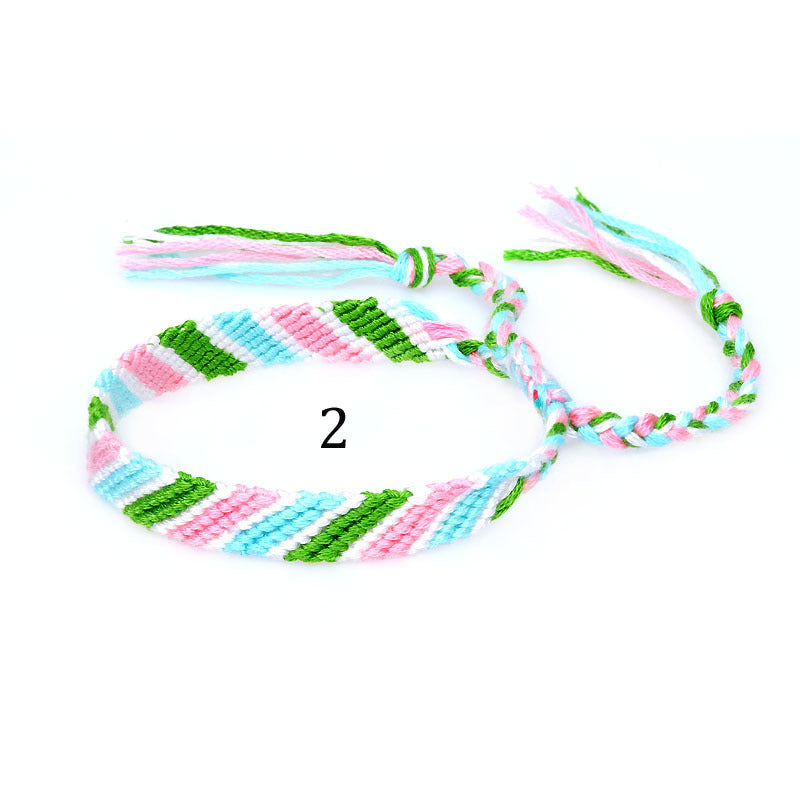 Brazalete trenzado de algodón de cuerda biselada de borde biselado al por mayor