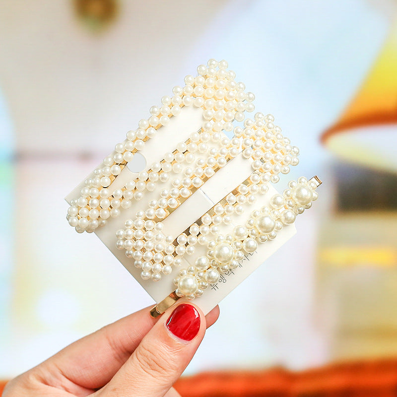 Wholesale Pearl Bow Hair Clip Set