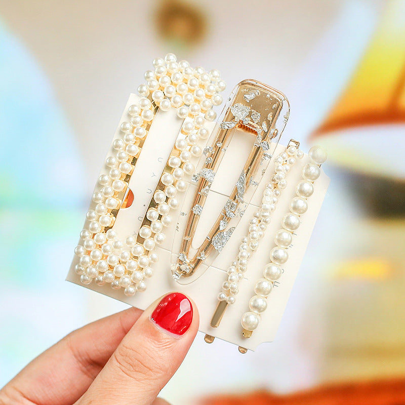 Wholesale Pearl Bow Hair Clip Set