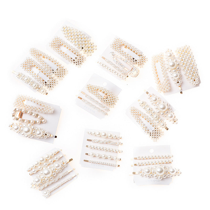Wholesale Pearl Bow Hair Clip Set