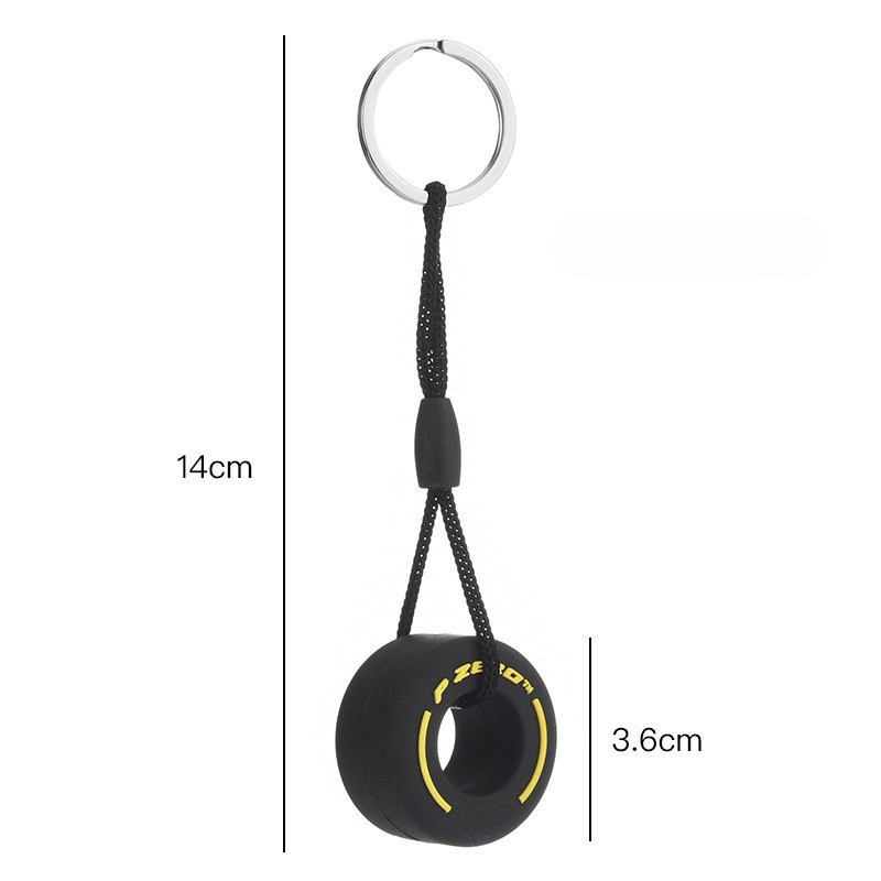 Llavero de neumáticos de goma suave de PVC al por mayor