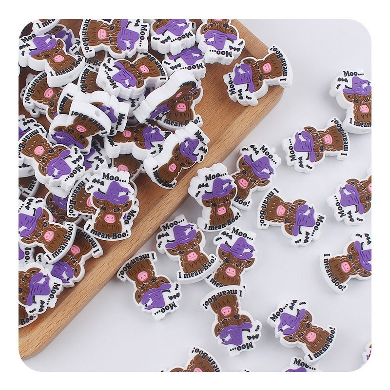 Wholesale Cartoon Animal Magic Cow Silicone Beads