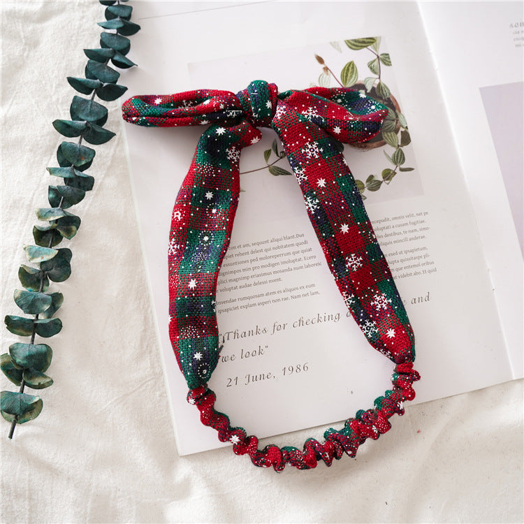 Wholesale Christmas Fabric Plaid Hair Ties