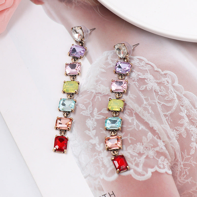 Wholesale Colored Crystal Alloy Earrings