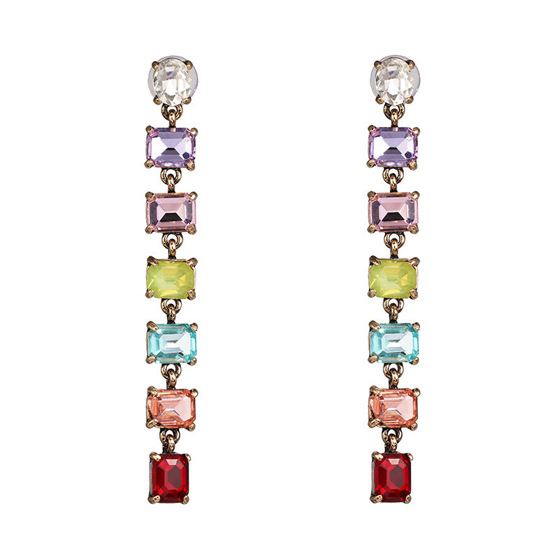 Wholesale Colored Crystal Alloy Earrings