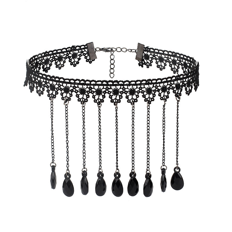 Wholesale Gothic Multilayer Tassel Lace Necklace