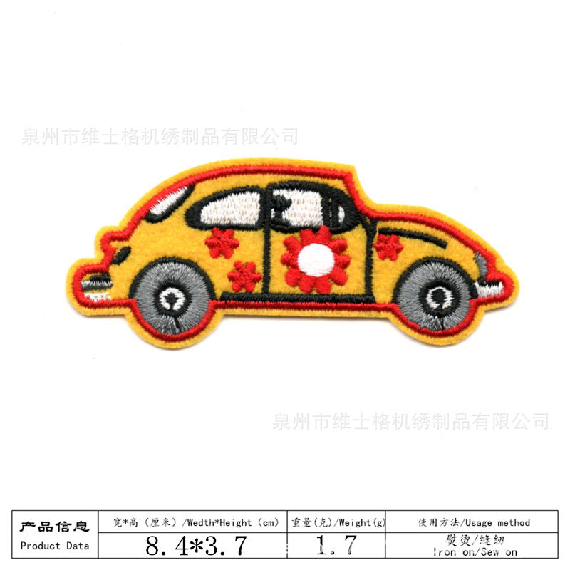 Wholesale Cartoon car small children' s embroidery DIY Patches