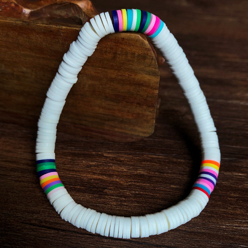 Wholesale Colorful Soft Pottery Elastic Cord Bracelet