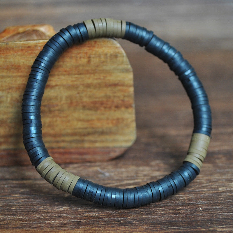 Wholesale Colorful Soft Pottery Elastic Cord Bracelet