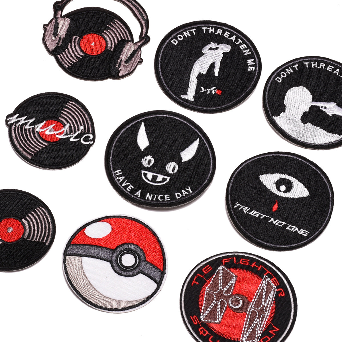 Wholesale Round Embroidered Patch Badges Set Of 9 Cloth Sew On Applique For Clothing DIY Fashion Accessory