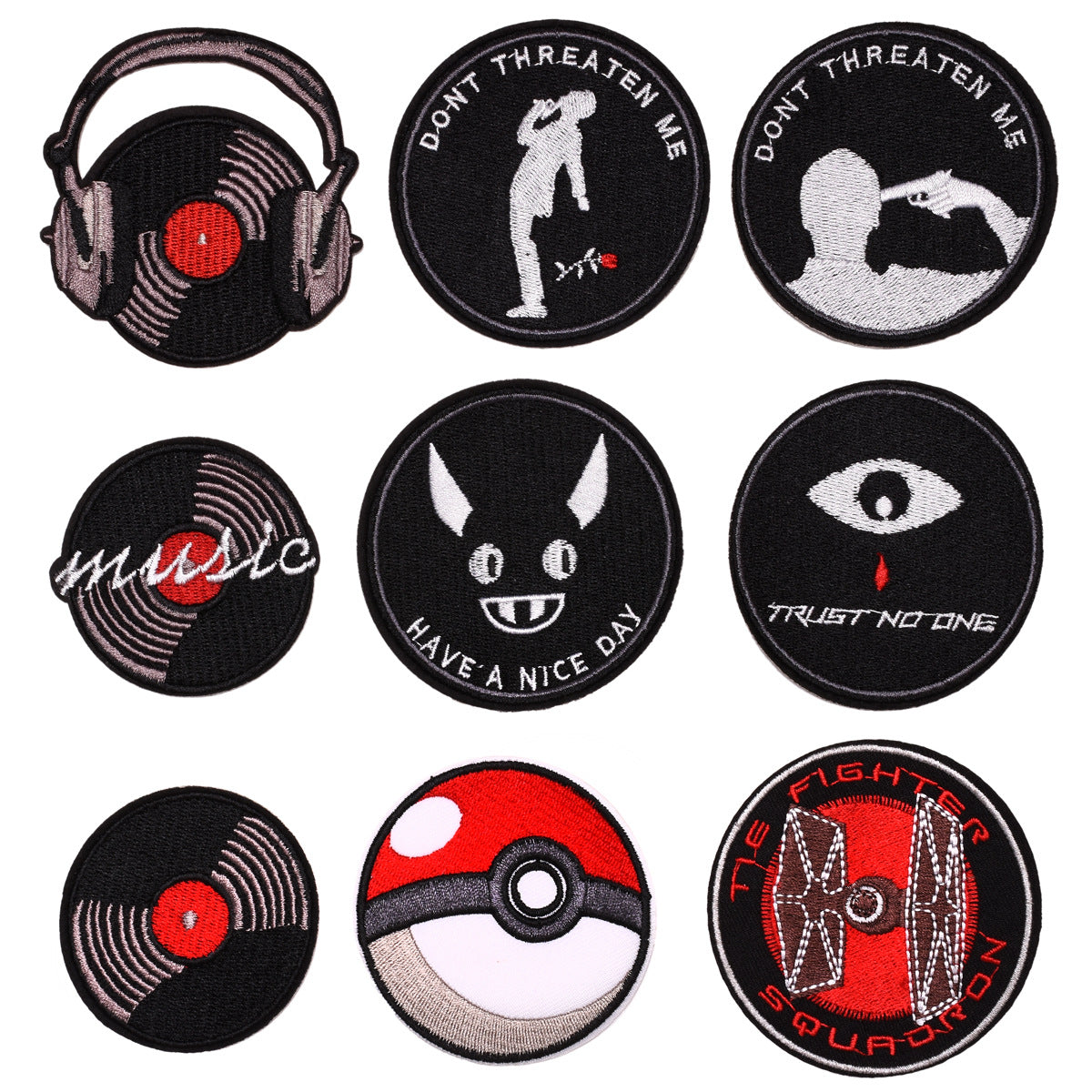 Wholesale Round Embroidered Patch Badges Set Of 9 Cloth Sew On Applique For Clothing DIY Fashion Accessory