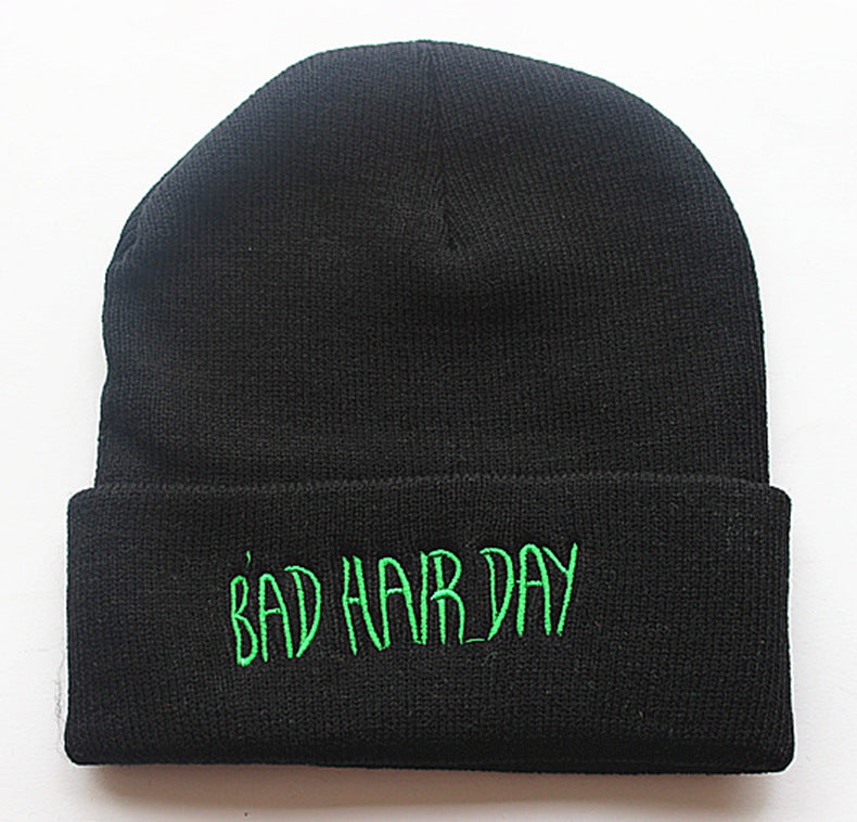 Wholesale Letter Embroidery Fruit Color Sports Pullover Autumn and Winter Knitted Wool Hat